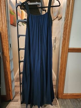 Club Monaco Dark Navy Pleated Wide Leg Romper. NWT. Black Trim